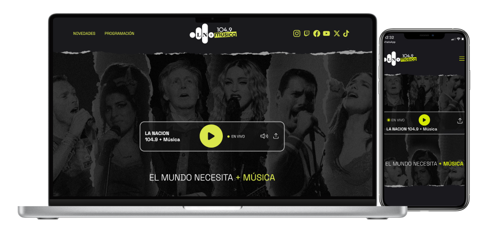 LN musica en desktop y mobile